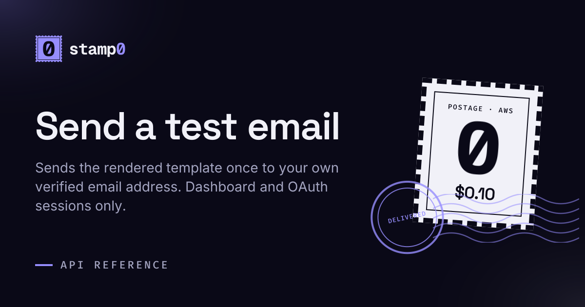 Send a test email | Stamp0